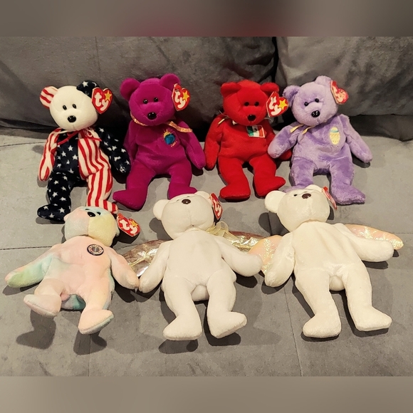 NWT VINTAGE TY TOYS RETIRED BEANIE BABIES ALL BEARS BUNDLE OF 7 RARE COLLECTIBLE - Picture 4 of 9